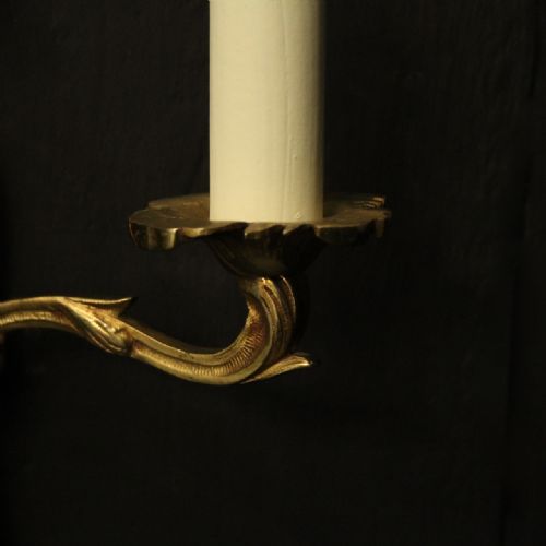 FRENCH SMALL PAIR OF GILDED ANTIQUE WALL LIGHTS - ADDITIONAL PHOTO 6