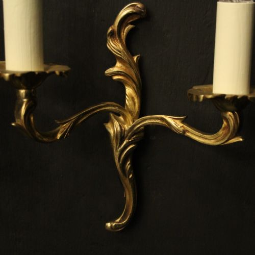 FRENCH SMALL PAIR OF GILDED ANTIQUE WALL LIGHTS - ADDITIONAL PHOTO 8