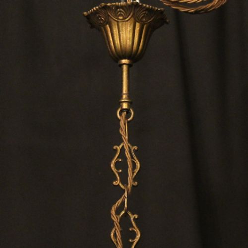 FRENCH GILDED BRONZE ANTIQUE HALL LANTERN - ADDITIONAL PHOTO 9