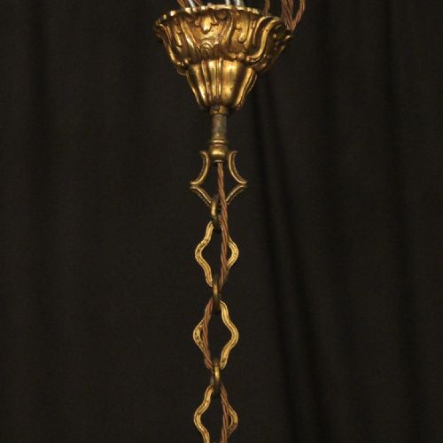 ITALIAN GILDED BRONZE CRYSTAL 20 LIGHT ANTIQUE CHANDELIER - ADDITIONAL PHOTO 9