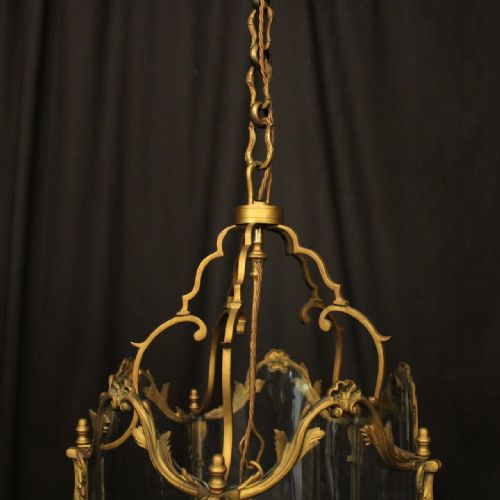 FRENCH 19TH CENTURY GILDED BRONZE FIVE LIGHT ANTIQUE LANTERN - ADDITIONAL PHOTO 8