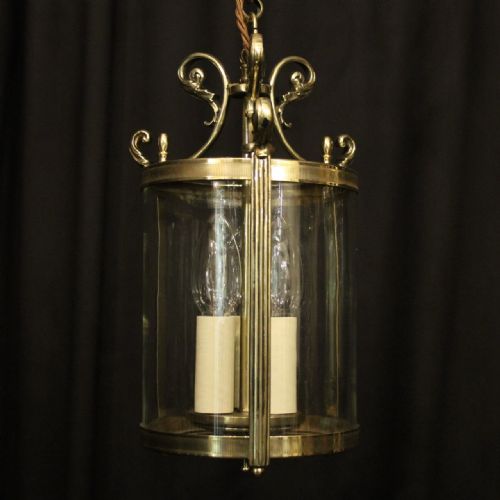 FRENCH PAIR OF CONVEX ANTIQUE HALL LANTERNS - ADDITIONAL PHOTO 1