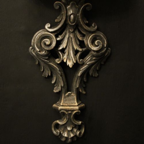 ITALIAN PAIR OF SILVER GILTWOOD ANTIQUE WALL LIGHTS - ADDITIONAL PHOTO 5
