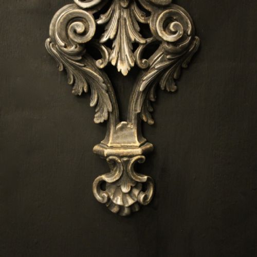 ITALIAN PAIR OF SILVER GILTWOOD ANTIQUE WALL LIGHTS - ADDITIONAL PHOTO 6