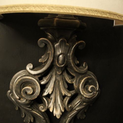 ITALIAN PAIR OF SILVER GILTWOOD ANTIQUE WALL LIGHTS - ADDITIONAL PHOTO 7