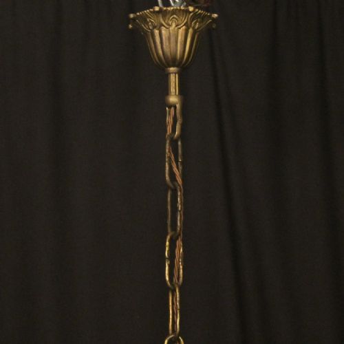FRENCH GILDED BRONZE CRYSTAL 8 LIGHT ANTIQUE CHANDELIER - ADDITIONAL PHOTO 9