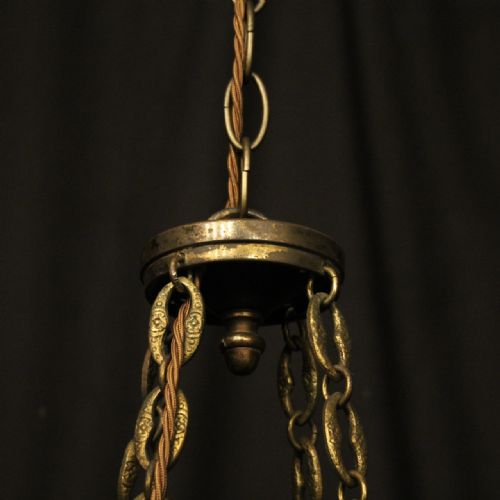 FRENCH GILDED BRASS EMPIRE 4 LIGHT CHANDELIER - ADDITIONAL PHOTO 7