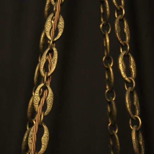 FRENCH GILDED BRASS EMPIRE 4 LIGHT CHANDELIER - ADDITIONAL PHOTO 8