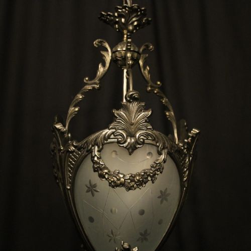 ITALIAN SILVER GILDED SINGLE LIGHT HALL LANTERN - ADDITIONAL PHOTO 1