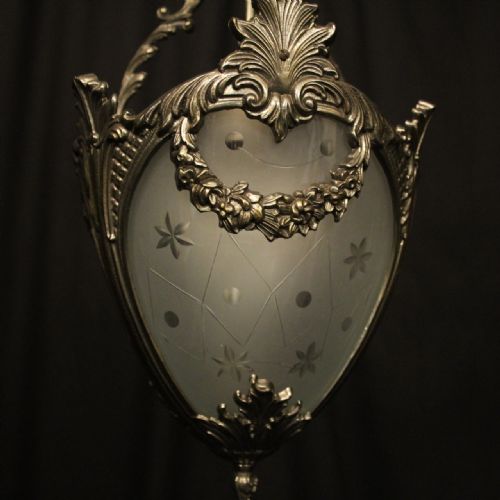 ITALIAN SILVER GILDED SINGLE LIGHT HALL LANTERN - ADDITIONAL PHOTO 2