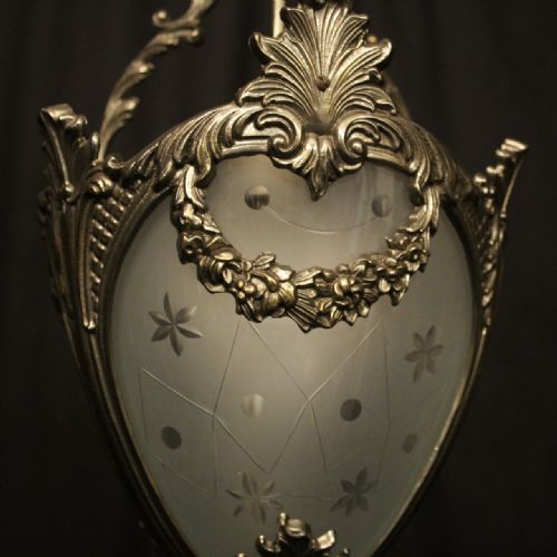 ITALIAN SILVER GILDED SINGLE LIGHT HALL LANTERN - ADDITIONAL PHOTO 5
