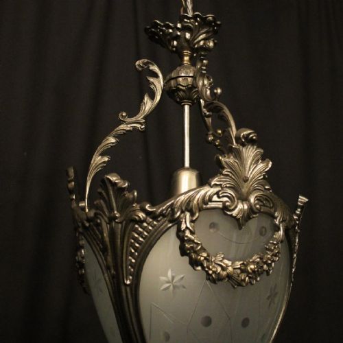ITALIAN SILVER GILDED SINGLE LIGHT HALL LANTERN - ADDITIONAL PHOTO 7