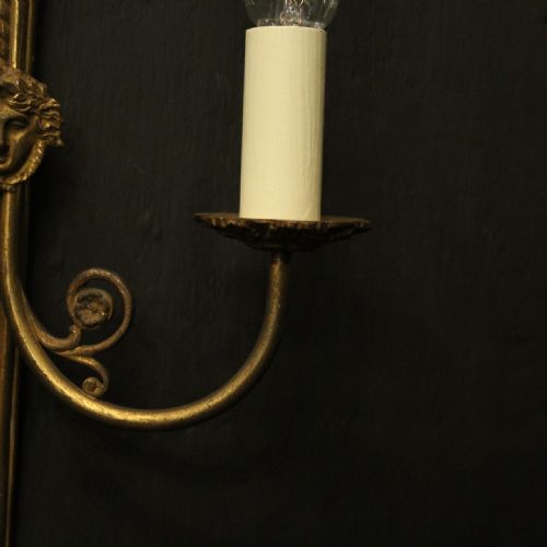 FRENCH PAIR OF GILDED EMPIRE ANTIQUE WALL LIGHTS - ADDITIONAL PHOTO 6