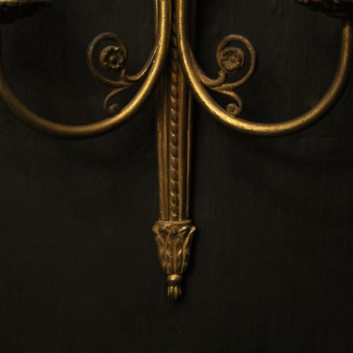 FRENCH PAIR OF GILDED EMPIRE ANTIQUE WALL LIGHTS - ADDITIONAL PHOTO 8