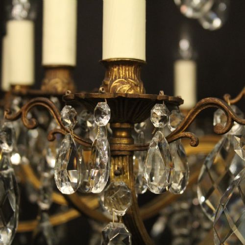 ITALIAN GILDED 16 LIGHT ANTIQUE CHANDELIER - ADDITIONAL PHOTO 3