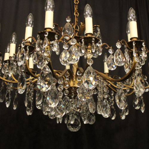 ITALIAN GILDED 16 LIGHT ANTIQUE CHANDELIER - ADDITIONAL PHOTO 7