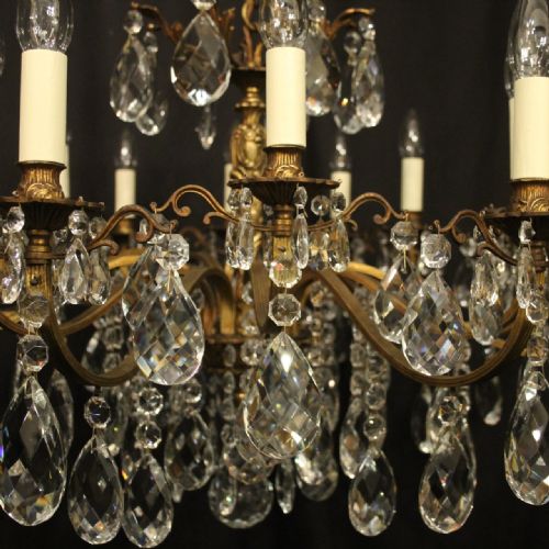 ITALIAN GILDED 16 LIGHT ANTIQUE CHANDELIER - ADDITIONAL PHOTO 8