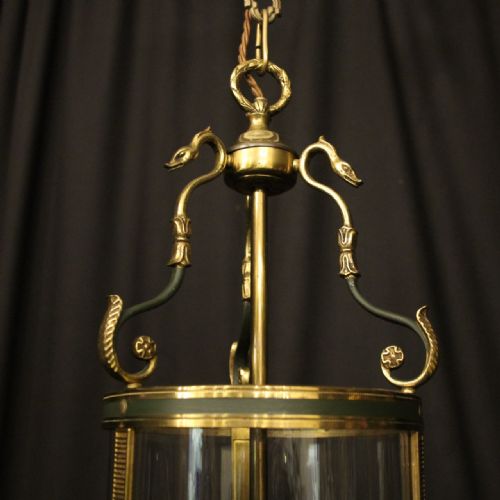 FRENCH EMPIRE TRIPLE LIGHT ANTIQUE CONVEX LANTERN - ADDITIONAL PHOTO 5