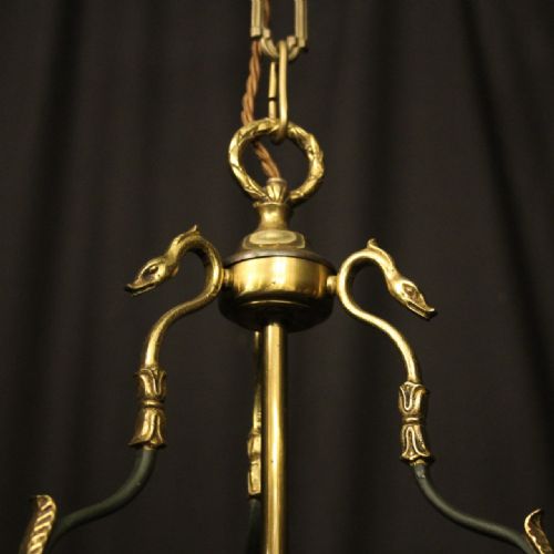 FRENCH EMPIRE TRIPLE LIGHT ANTIQUE CONVEX LANTERN - ADDITIONAL PHOTO 6