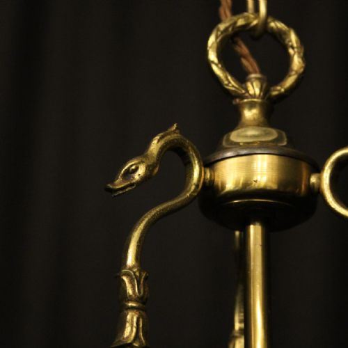 FRENCH EMPIRE TRIPLE LIGHT ANTIQUE CONVEX LANTERN - ADDITIONAL PHOTO 7
