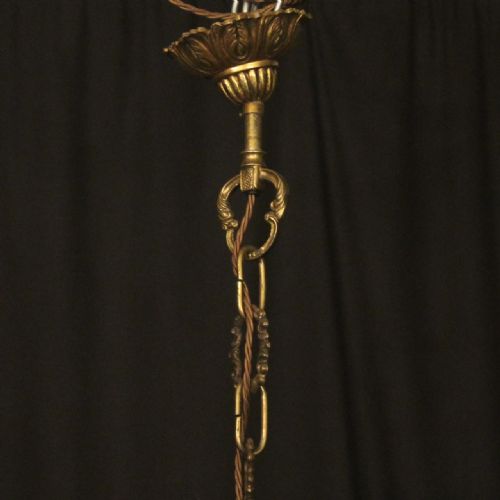 FRENCH GILDED BRONZE CRYSTAL 8 LIGHT ANTIQUE CHANDELIER - ADDITIONAL PHOTO 9
