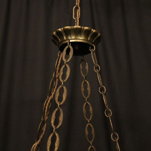 FRENCH GILDED BRONZE EMPIRE 8 LIGHT ANTIQUE CHANDELIER - ADDITIONAL PHOTO 5