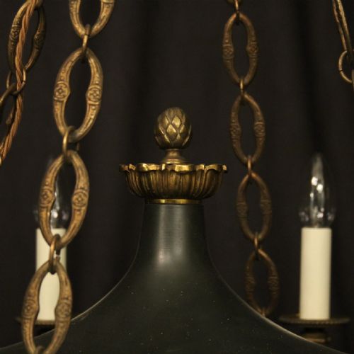 FRENCH GILDED BRONZE EMPIRE 8 LIGHT ANTIQUE CHANDELIER - ADDITIONAL PHOTO 7