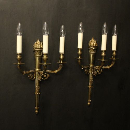FRENCH 19TH CENTURY ANTIQUE WALL SCONCES - ADDITIONAL PHOTO 1
