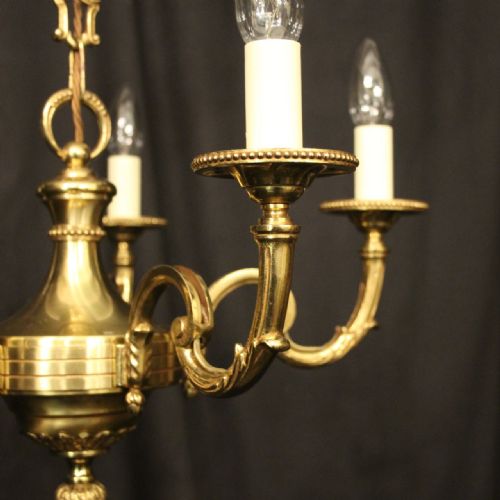 FRENCH GILDED BRONZE 5 LIGHT CHANDELIER - ADDITIONAL PHOTO 1