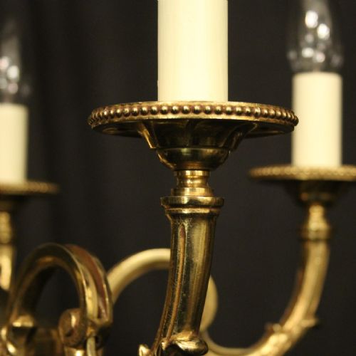 FRENCH GILDED BRONZE 5 LIGHT CHANDELIER - ADDITIONAL PHOTO 2