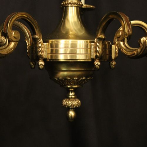 FRENCH GILDED BRONZE 5 LIGHT CHANDELIER - ADDITIONAL PHOTO 3