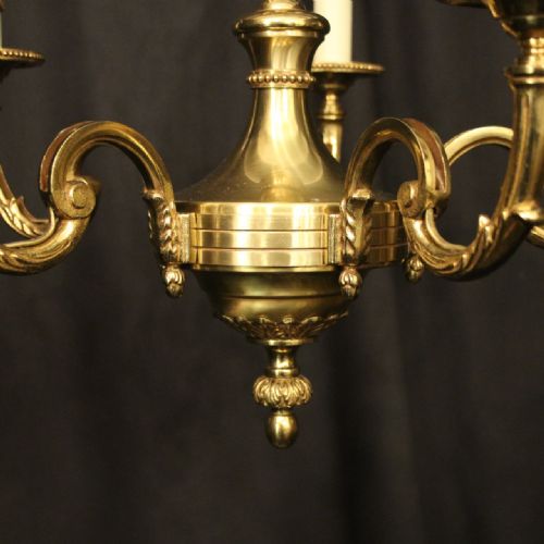FRENCH GILDED BRONZE 5 LIGHT CHANDELIER - ADDITIONAL PHOTO 5
