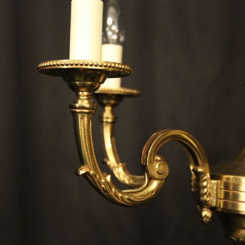 FRENCH GILDED BRONZE 5 LIGHT CHANDELIER - ADDITIONAL PHOTO 6
