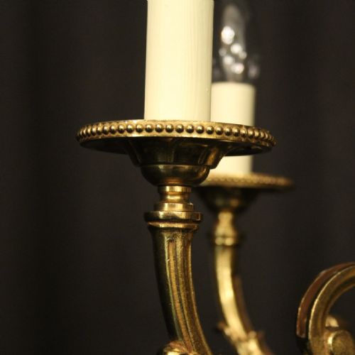 FRENCH GILDED BRONZE 5 LIGHT CHANDELIER - ADDITIONAL PHOTO 7