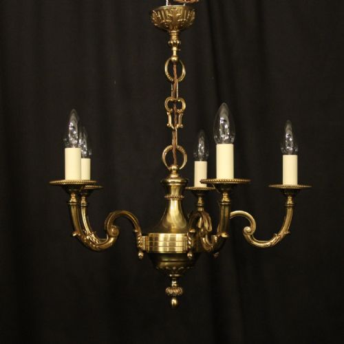 FRENCH GILDED BRONZE 5 LIGHT CHANDELIER - ADDITIONAL PHOTO 8