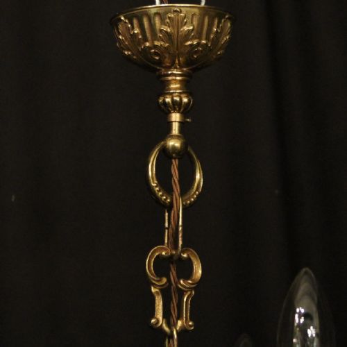 FRENCH GILDED BRONZE 5 LIGHT CHANDELIER - ADDITIONAL PHOTO 9