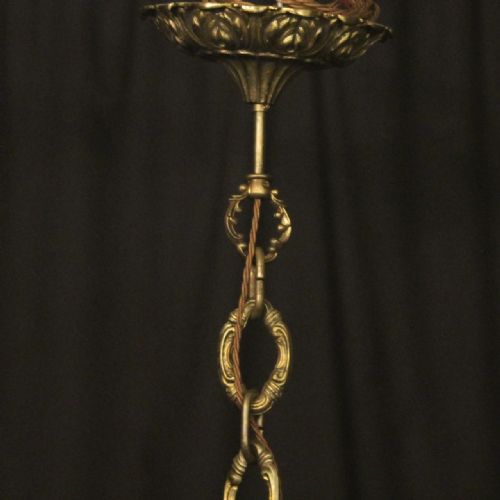FRENCH GILDED BRONZE 8 LIGHT ANTIQUE CHANDELIER - ADDITIONAL PHOTO 9