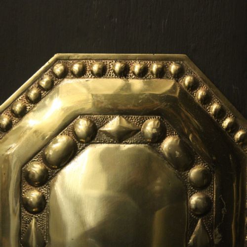 ENGLISH PAIR OF BRASS ANTIQUE WALL LIGHTS - ADDITIONAL PHOTO 7