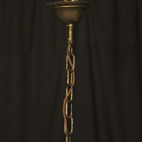FRENCH GILDED BRONZE EMPIRE 6 LIGHT ANTIQUE CHANDELIER - ADDITIONAL PHOTO 9