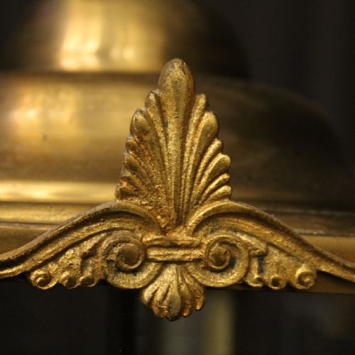 FRENCH BRONZE TRIPLE LIGHT ANTIQUE HALL LANTERN - ADDITIONAL PHOTO 4