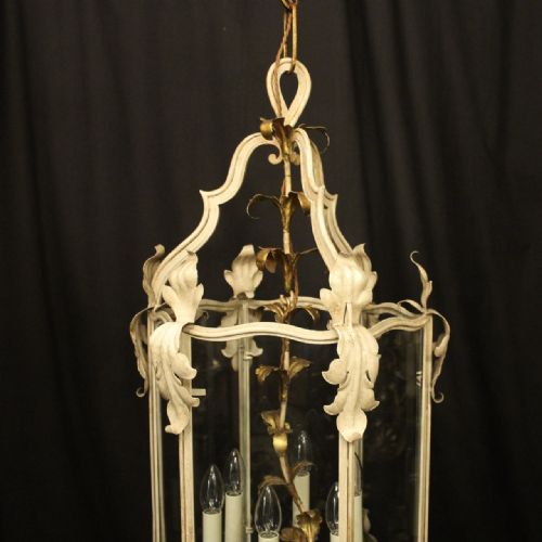 FRENCH POLYCHROME GILDED TOLEWARE LANTERN - ADDITIONAL PHOTO 1