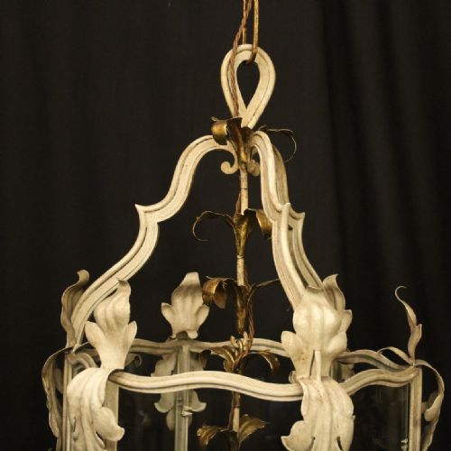 FRENCH POLYCHROME GILDED TOLEWARE LANTERN - ADDITIONAL PHOTO 4