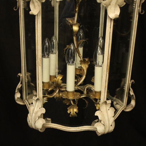 FRENCH POLYCHROME GILDED TOLEWARE LANTERN - ADDITIONAL PHOTO 5