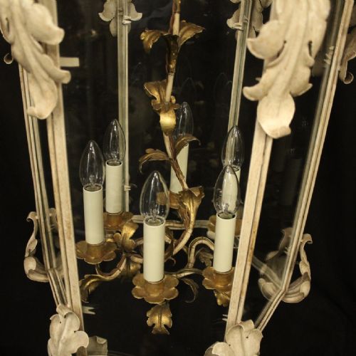 FRENCH POLYCHROME GILDED TOLEWARE LANTERN - ADDITIONAL PHOTO 8