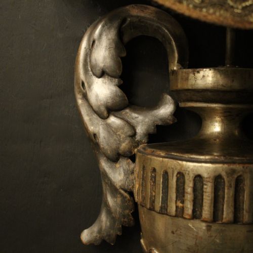 ITALIAN FLORENTINE SILVER GILTWOOD ANTIQUE WALL LIGHTS - ADDITIONAL PHOTO 5
