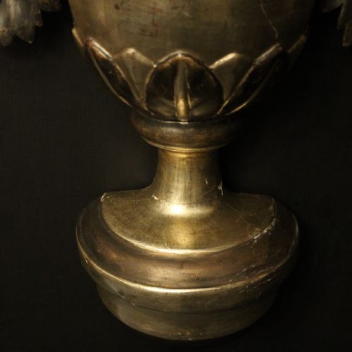 ITALIAN FLORENTINE SILVER GILTWOOD ANTIQUE WALL LIGHTS - ADDITIONAL PHOTO 6