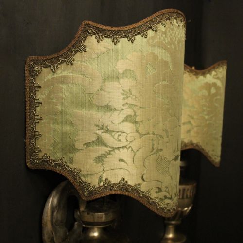 ITALIAN FLORENTINE SILVER GILTWOOD ANTIQUE WALL LIGHTS - ADDITIONAL PHOTO 8