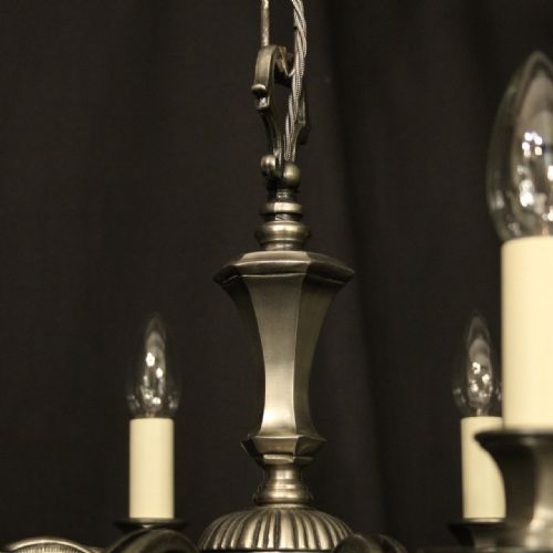 FRENCH SILVER PLATED 8 LIGHT CHANDELIER - ADDITIONAL PHOTO 4
