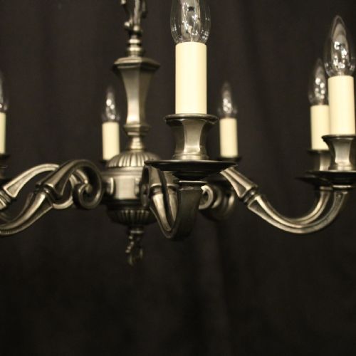 FRENCH SILVER PLATED 8 LIGHT CHANDELIER - ADDITIONAL PHOTO 8