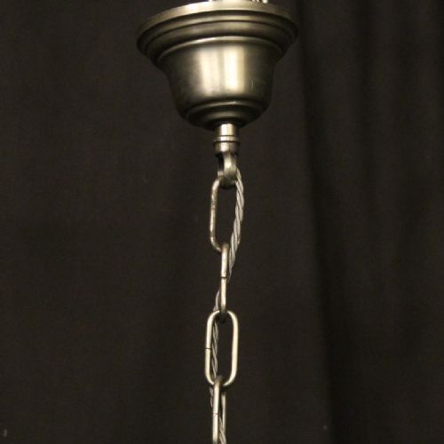 FRENCH SILVER PLATED 8 LIGHT CHANDELIER - ADDITIONAL PHOTO 9